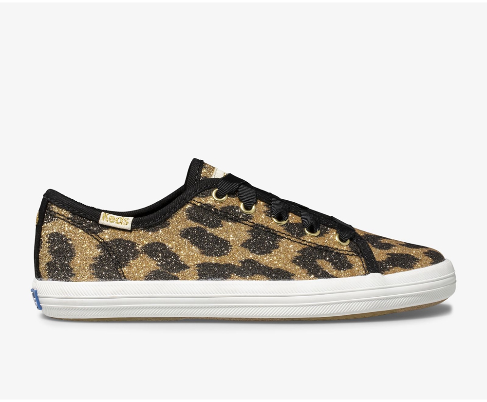 Kids Keds Sneakers - Kate Spade new york Kickstart Glitter Leopard - Leopard - 1205-QPWHU